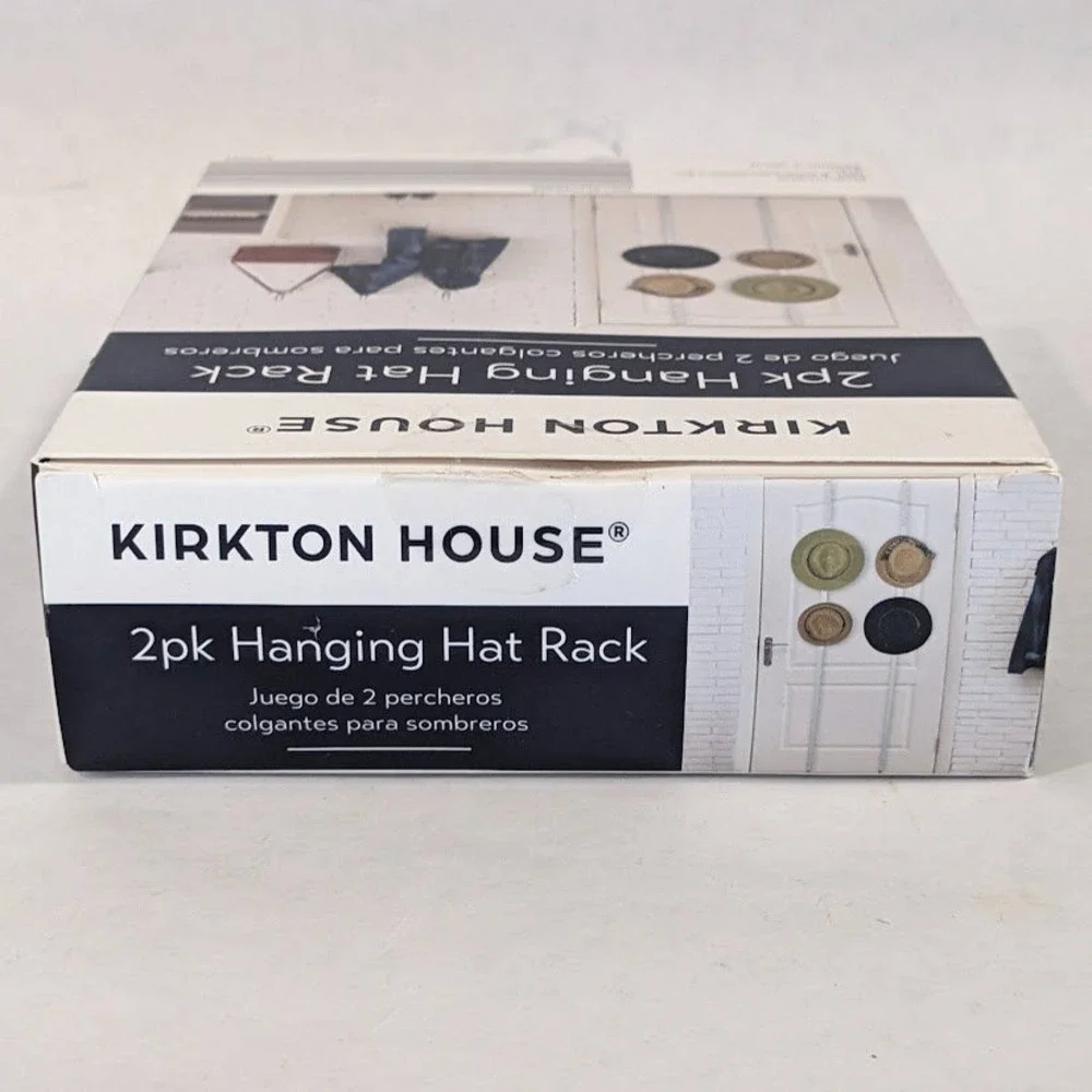 Kirkton House 2pk Hanging Hat Rack Over Door Adjustable 16 Hat Capacity New